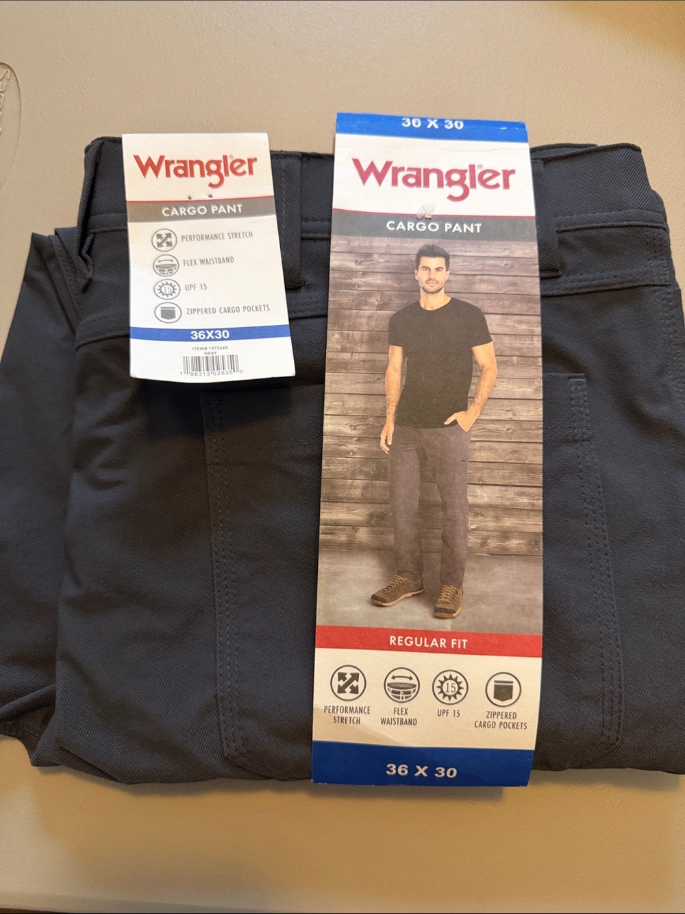 Wrangler Dark Charcoal Cargo Pants 36x30